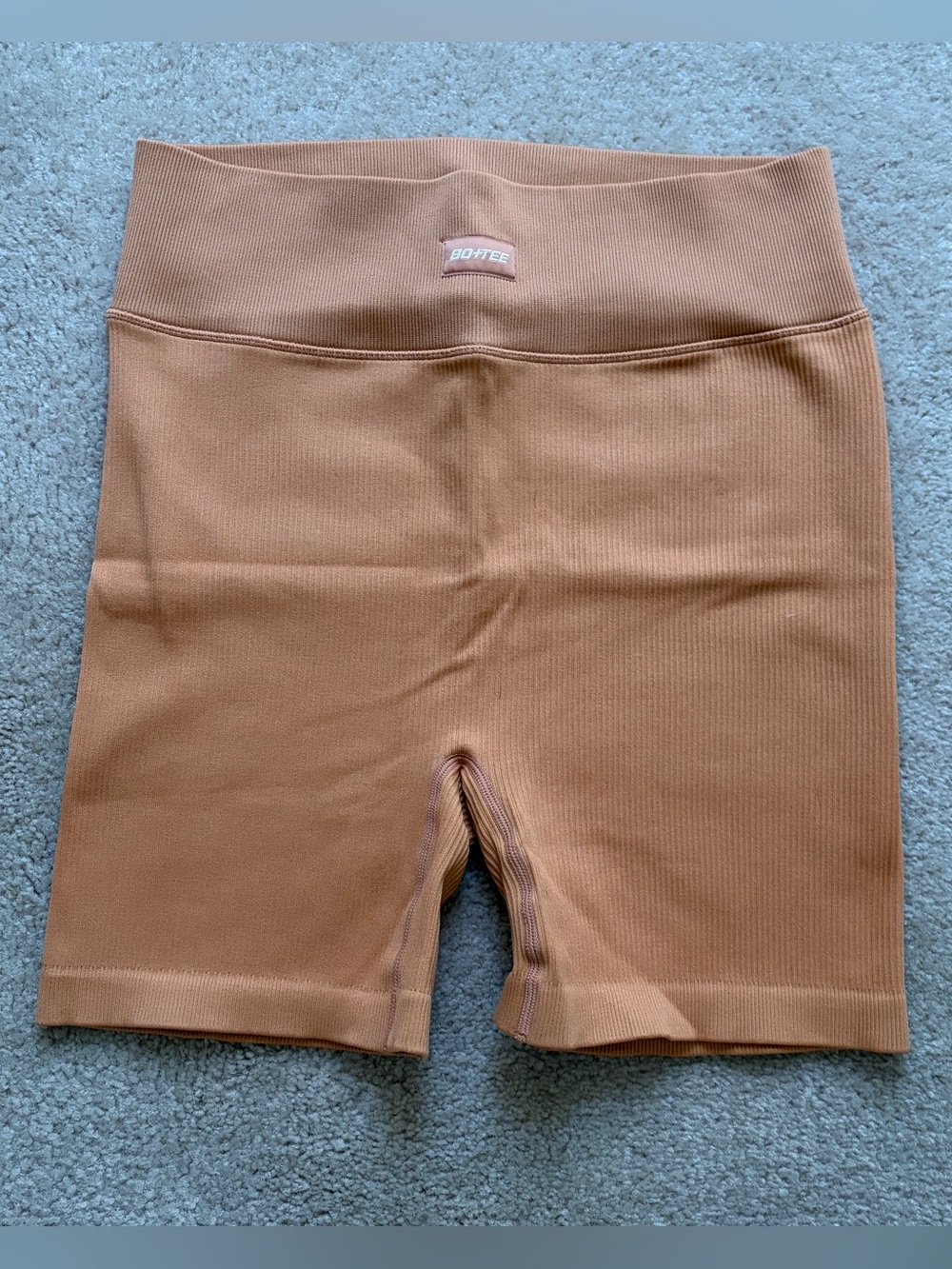 BO+Tee Women's High-Waist Ribbed Bike Shorts NWOT